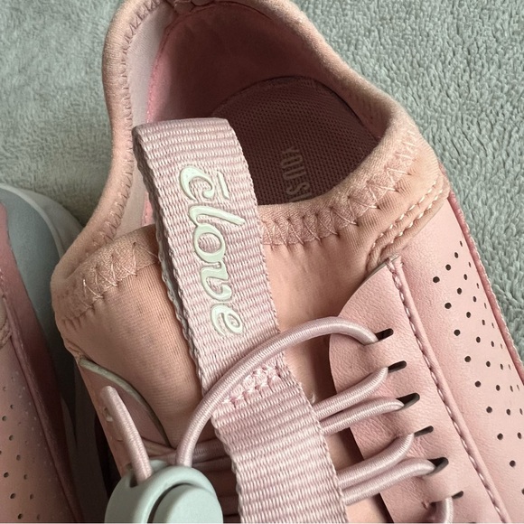 Clove Classic Nursing Clarino Vegan Leather Elastic Cushion Sneaker Shoe Pink Up - Picture 7 of 17